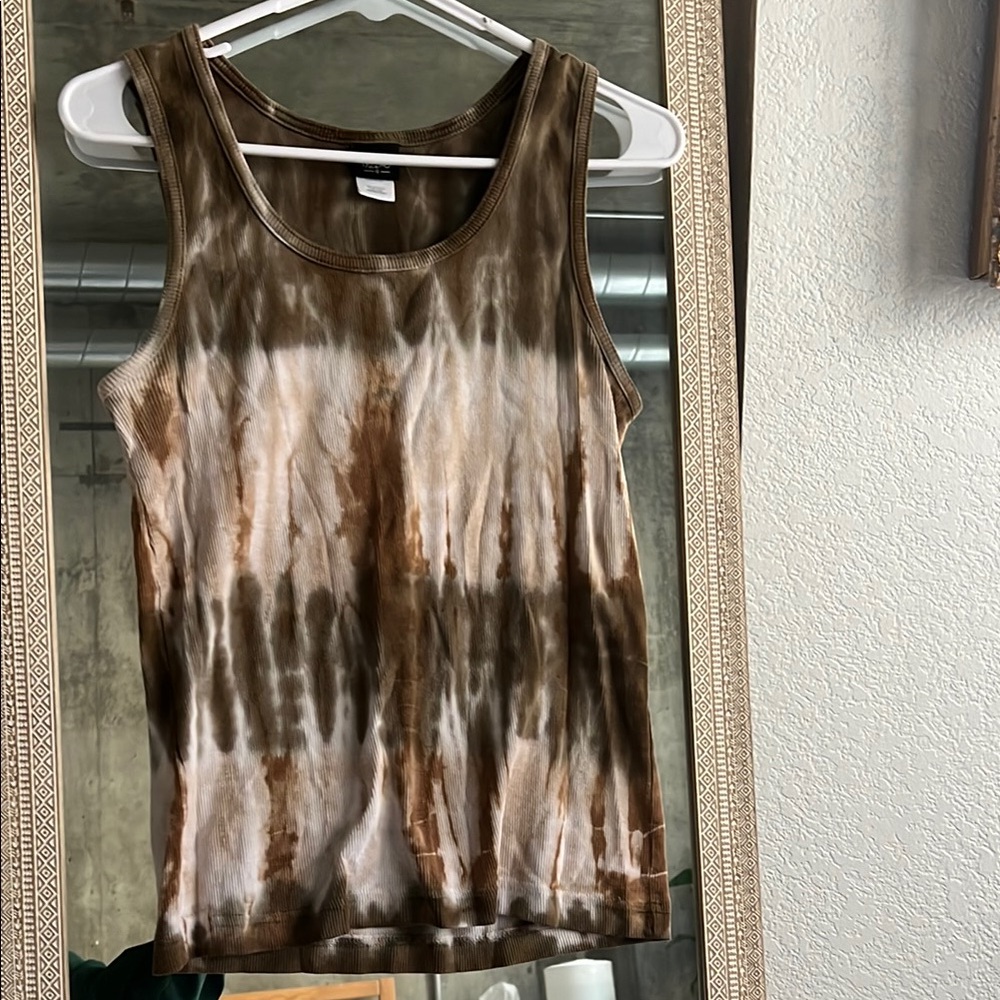 Y2K brown tie-dye tank